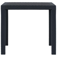 vidaXL Garden Table | Anthracite | Plastic | 79x79x72 cm | Stylish Design 2