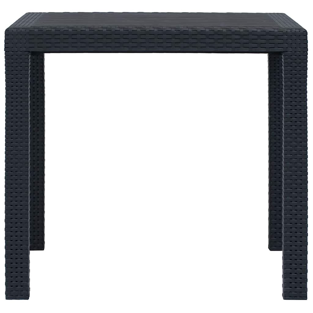 Garden Table Plastic Rattan Look Anthracite 79 cm 79 cm