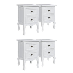 vidaXL Nightstands 4 pcs with 2 Drawers MDF White 2