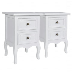 vidaXL Nightstands 4 pcs with 2 Drawers MDF White 3