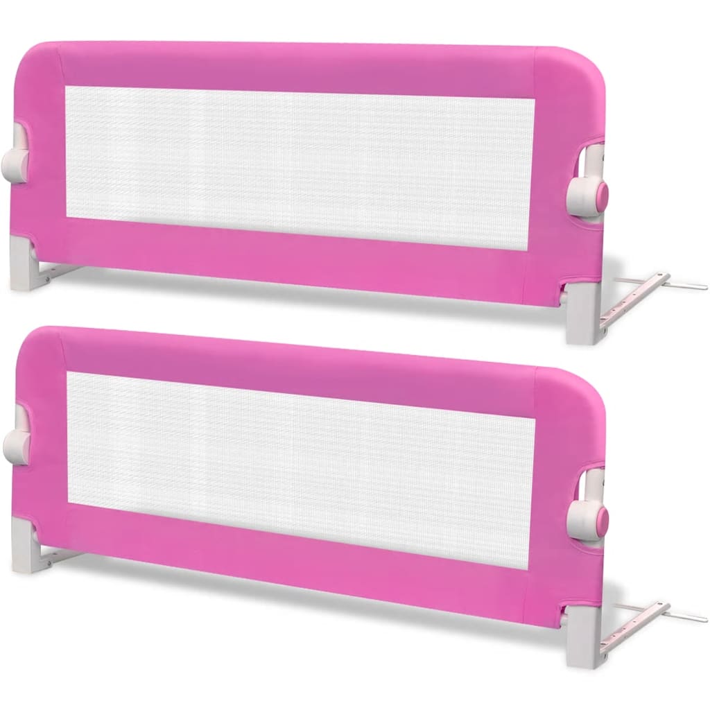 vidaXL Toddler Safety Bed Rail 2 pcs Pink 102x42 cm 2