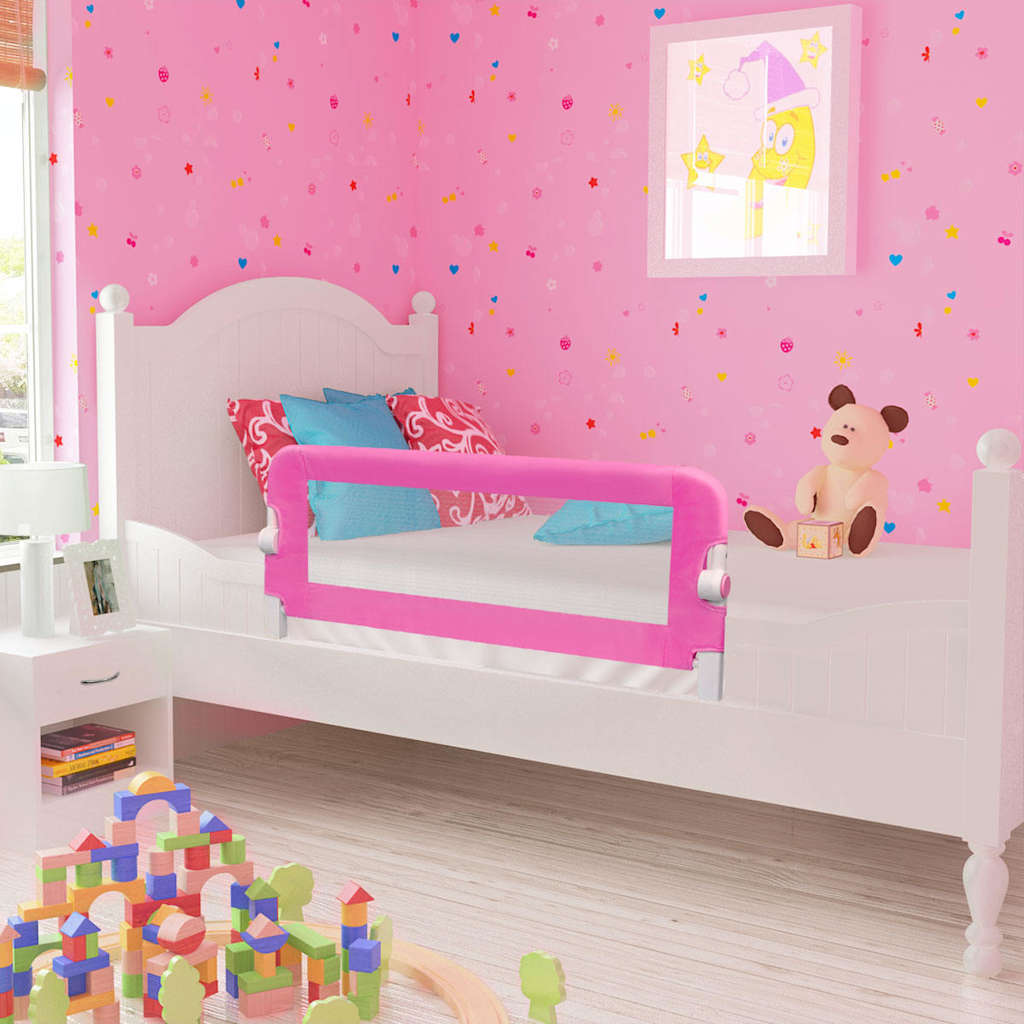 vidaXL Toddler Safety Bed Rail 2 pcs Pink 102x42 cm 1
