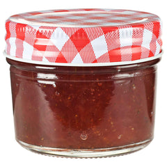 vidaXL Glass Jam Jars with White and Red Lids 48 pcs 110 ml 2