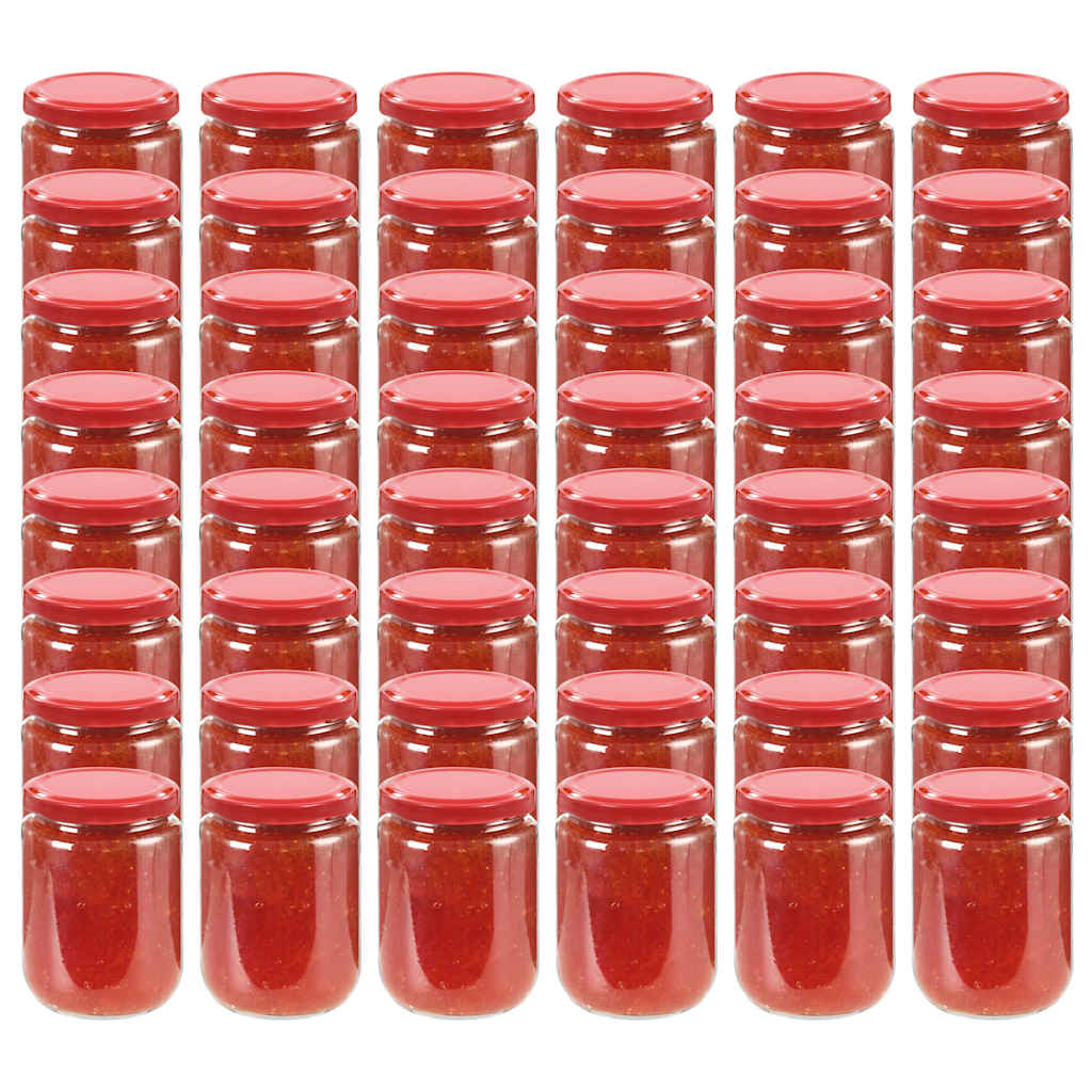 Glass Jam Jars with Lid 230 ml Red 48