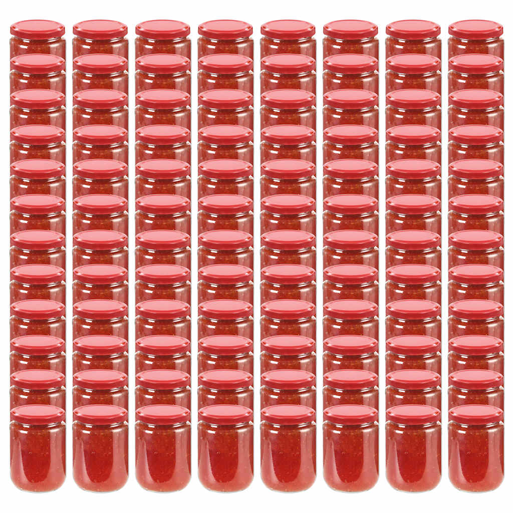 Glass Jam Jars with Lid 230 ml Red 96