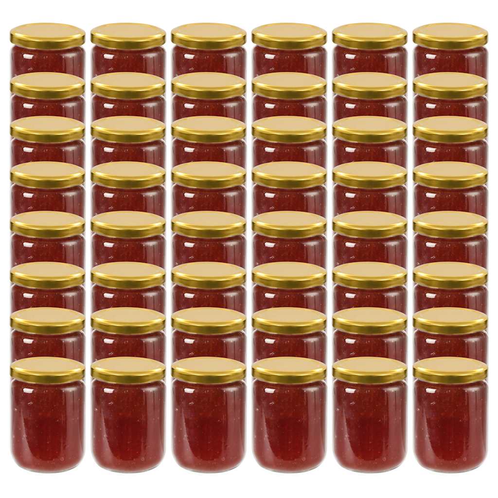 Glass Jam Jars with Lid 230 ml Gold 48