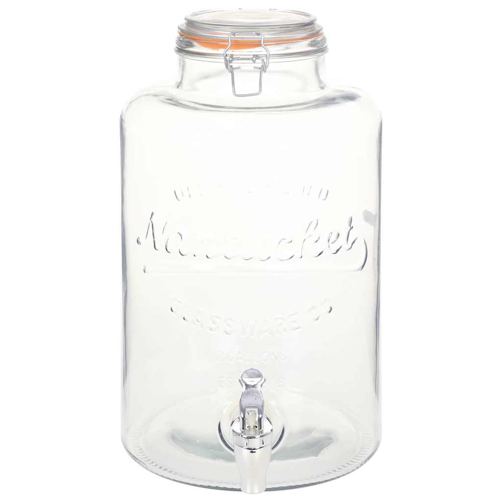 vidaXL Water Dispenser XXL with Tap Transparent 8 L Glass 2