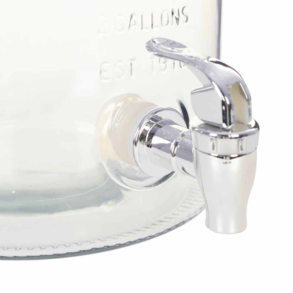 vidaXL Water Dispenser XXL with Tap Transparent 8 L Glass 4
