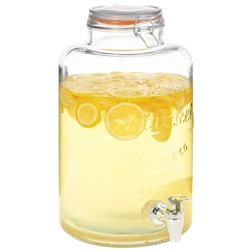 vidaXL Water Dispenser XXL with Tap Transparent 8 L Glass 1