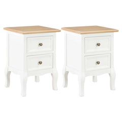 Bedside Cabinets 35x30x49 cm MDF White and brown 2