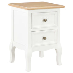 vidaXL Bedside Cabinet 2 pcs White 35x30x49 cm MDF 2