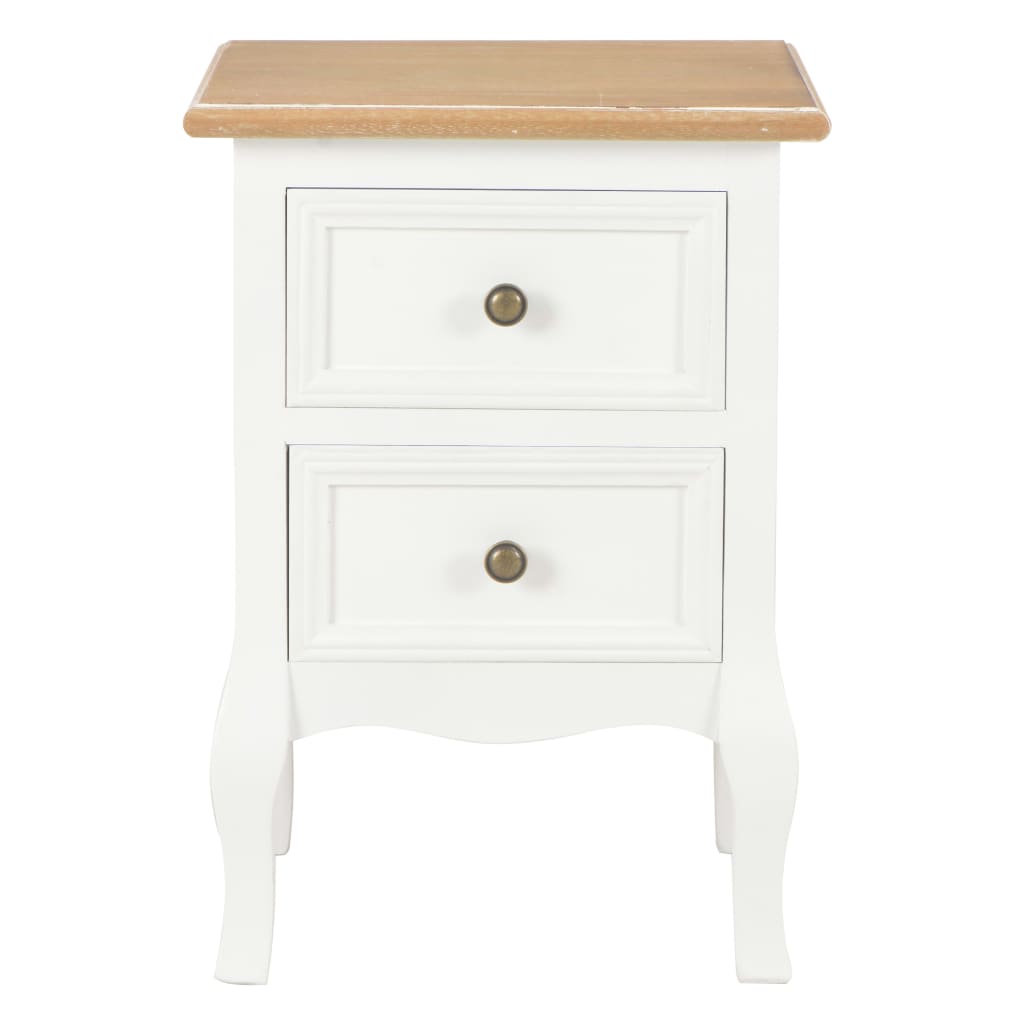 vidaXL Bedside Cabinet 2 pcs White 35x30x49 cm MDF 4