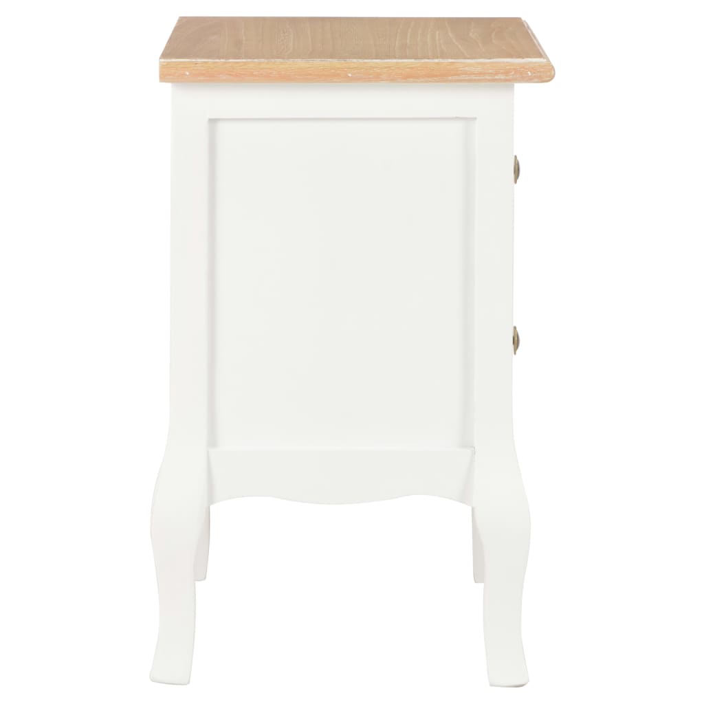 vidaXL Bedside Cabinet 2 pcs White 35x30x49 cm MDF 6