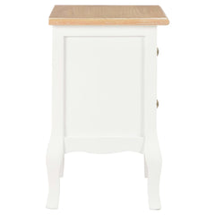 vidaXL Bedside Cabinet 2 pcs White 35x30x49 cm MDF 6