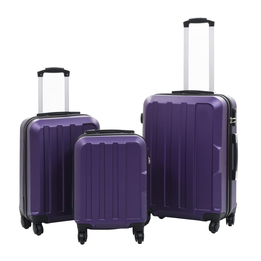 vidaXL Hardcase Trolley Set 3 pcs Purple ABS 1