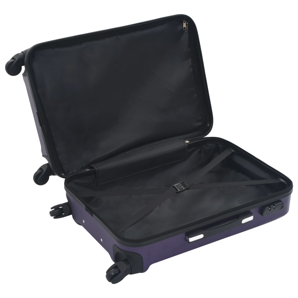 vidaXL Hardcase Trolley Set 3 pcs Purple ABS 6