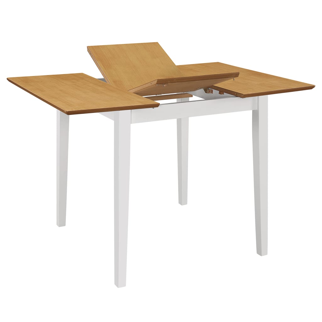 vidaXL Extendable Dining Table White (80-120)x80x74 cm MDF 2