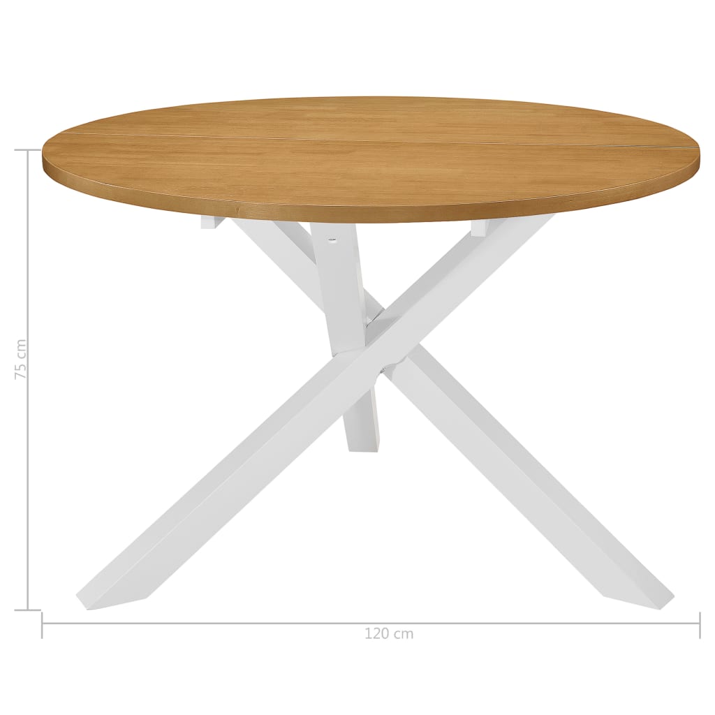 vidaXL Dining Table White 120x75 cm MDF 4