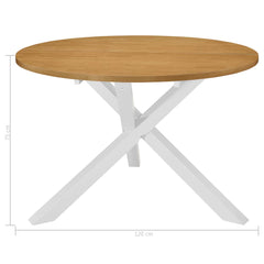 vidaXL Dining Table White 120x75 cm MDF 4
