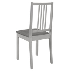 vidaXL Dining Chairs with Cushions 2 pcs Grey Solid Wood 5