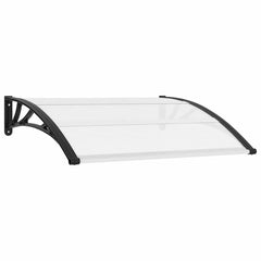 vidaXL Door Canopy | Black and Transparent 2