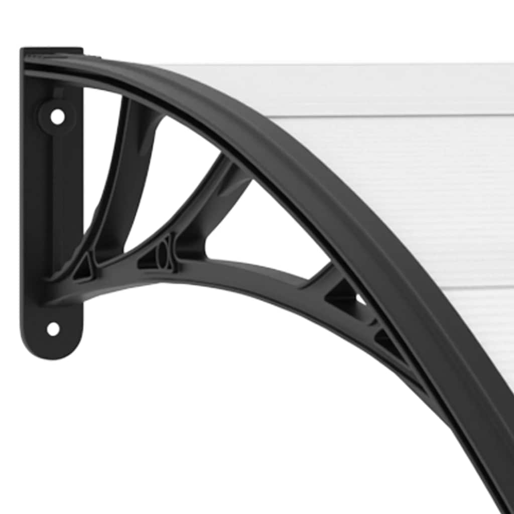 vidaXL Door Canopy | Black and Transparent 6
