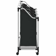 vidaXL Laundry Sorter with 3 Bags Black Steel 6