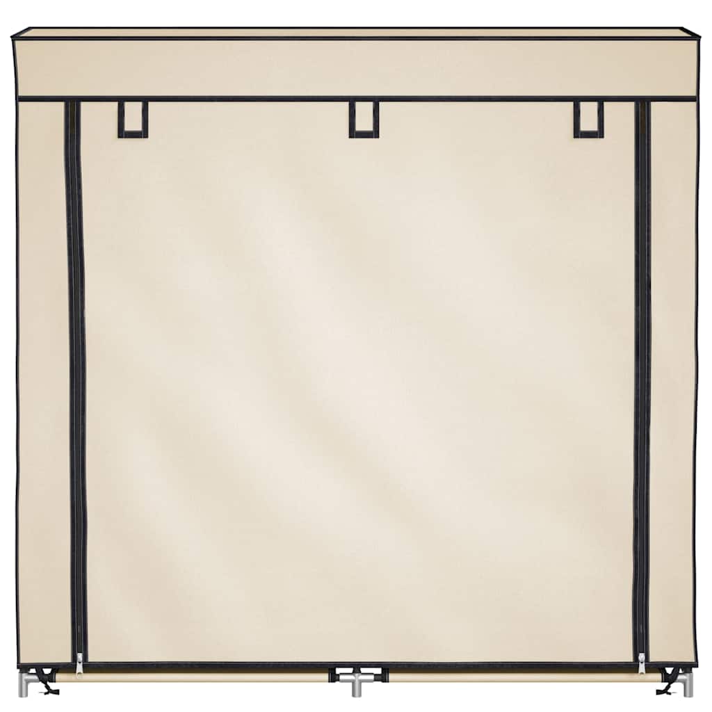 vidaXL Shoe Cabinet with Cover Cream 115x28x110 cm Fabric 4
