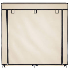 vidaXL Shoe Cabinet with Cover Cream 115x28x110 cm Fabric 4