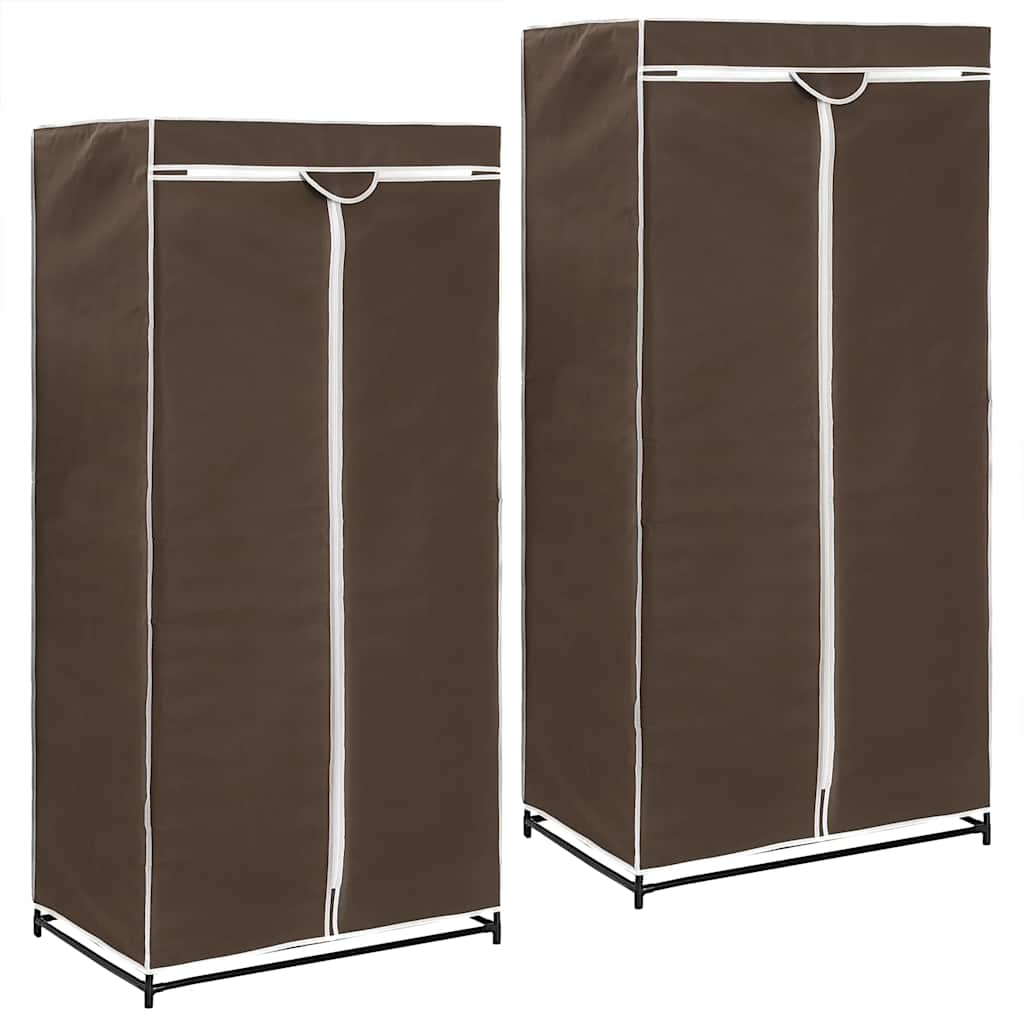 282442 vidaXL Wardrobes 2 pcs Brown 75x50x160 cm 1