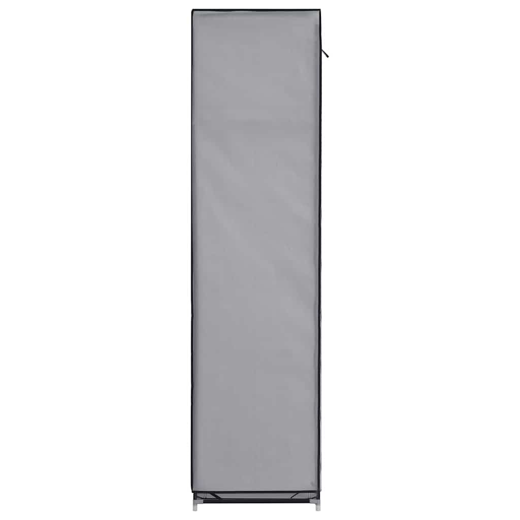 Wardrobe with Compartments and Rods 150x45x175 cm Fabric Grey