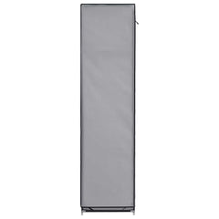 Wardrobe with Compartments and Rods 150x45x175 cm Fabric Grey