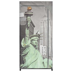 vidaXL Wardrobe | Grey, Multicolour | Polyester, Iron | Medium | Collapsible 3