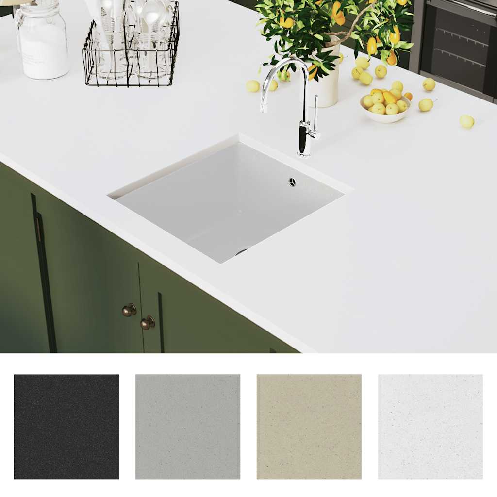 Granite Kitchen Sink Single Basin White