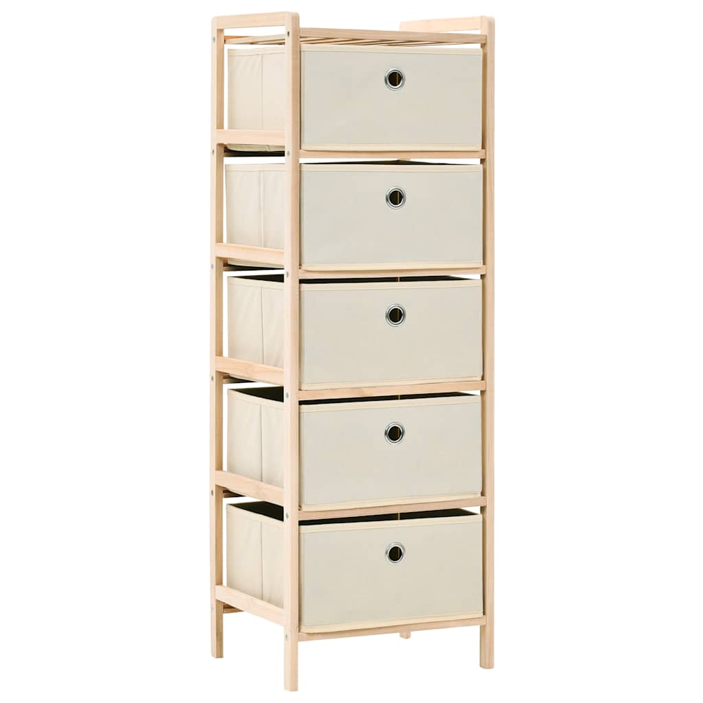 Storage Rack with Fabric Baskets Cedar Wood Beige 2
