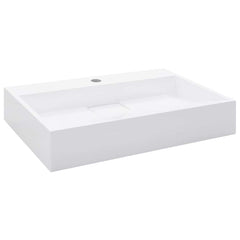 Wash Basin Mineral Cast/Marble Cast White Standard 60 cm 11 cm 38 cm