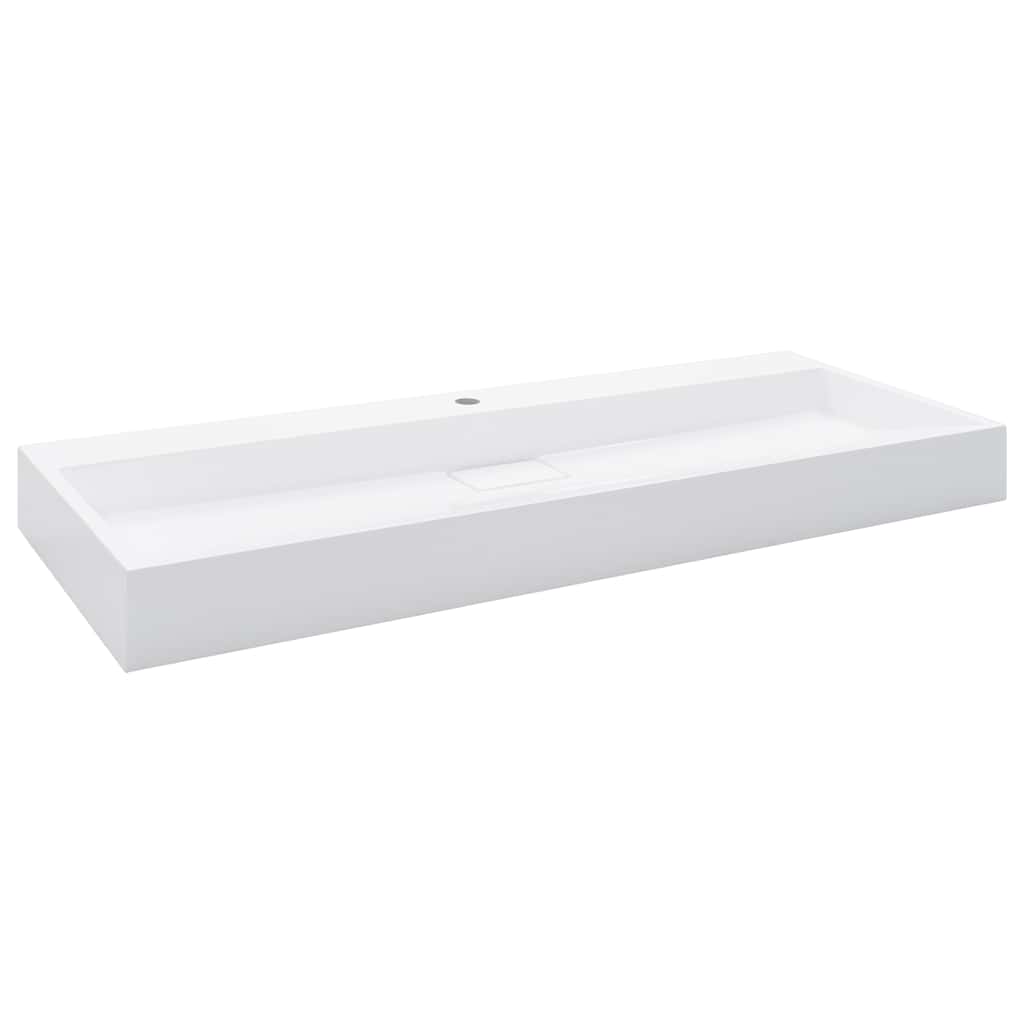144067 vidaXL Wash Basin 120x46x11 cm Mineral Cast/Marble Cast White 2