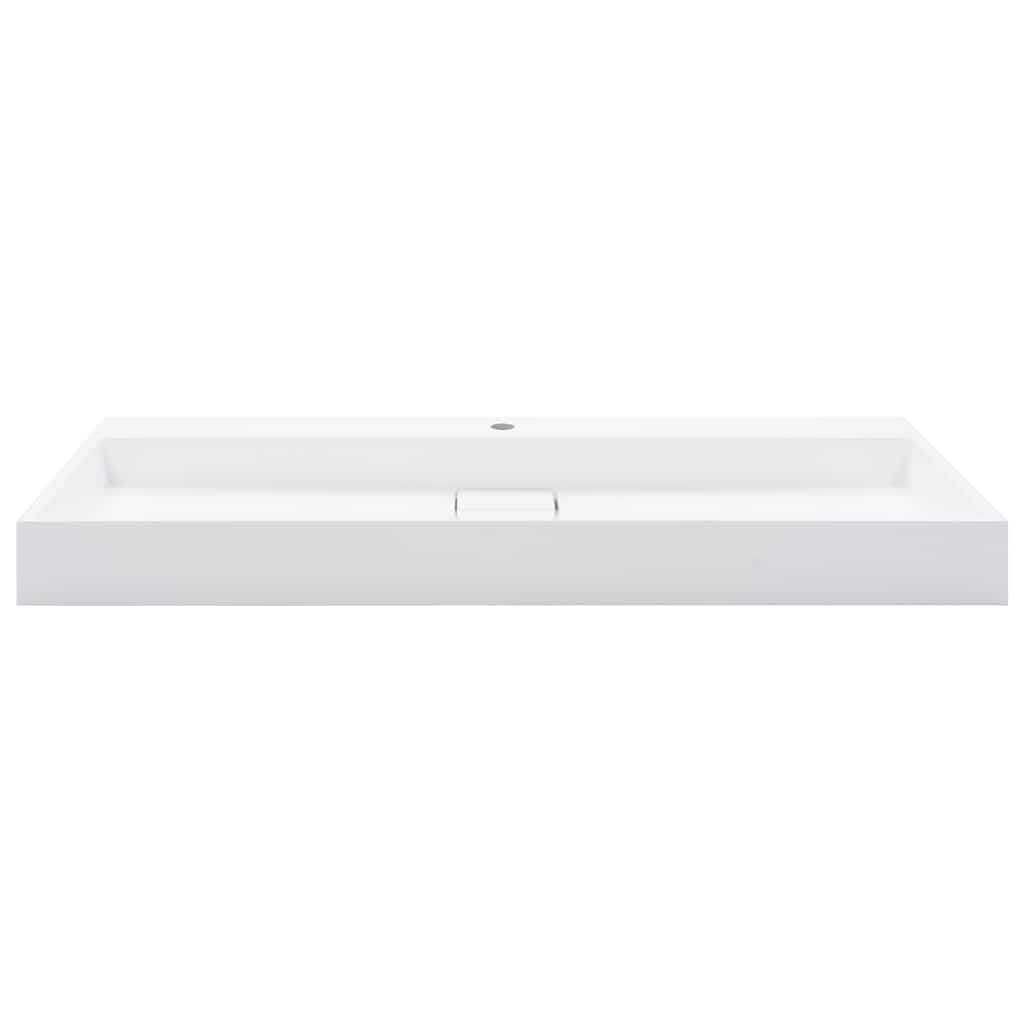 144067 vidaXL Wash Basin 120x46x11 cm Mineral Cast/Marble Cast White 3