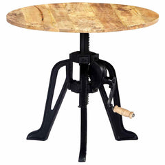Side Table Cast Iron 60x(42-63) 46-63 cm Solid mango wood