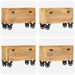 vidaXL Shoe Cabinet | Natural Mango Wood | Solid Mango Wood | Medium 6