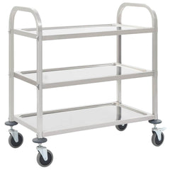 2-Tier Kitchen Trolley 95x45x83.5 cm Stainless Steel 3 tiers