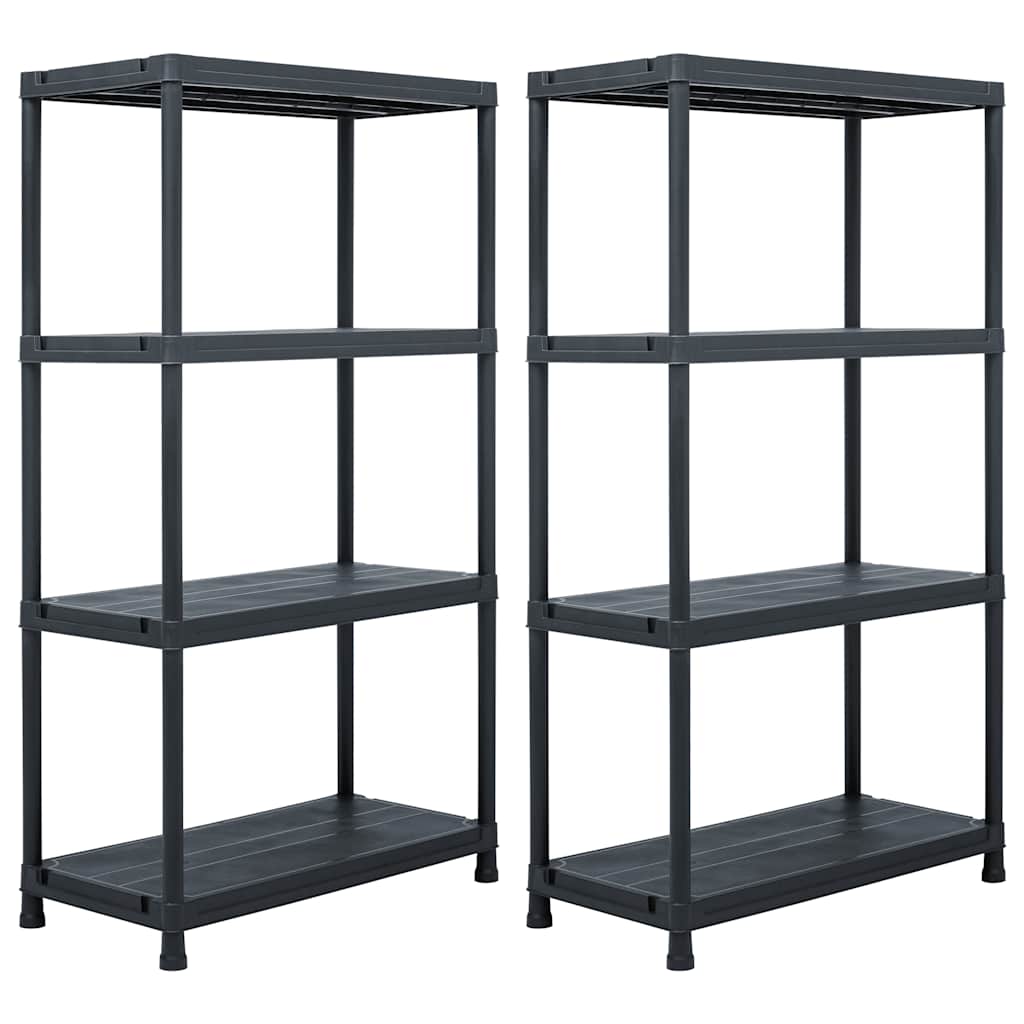 Storage Shelf Racks Black Plastic Height 138 cm 60 cm 30 cm 2