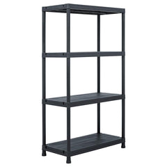 vidaXL Storage Shelf Racks 2 pcs Black 60x30x138 cm Plastic 2