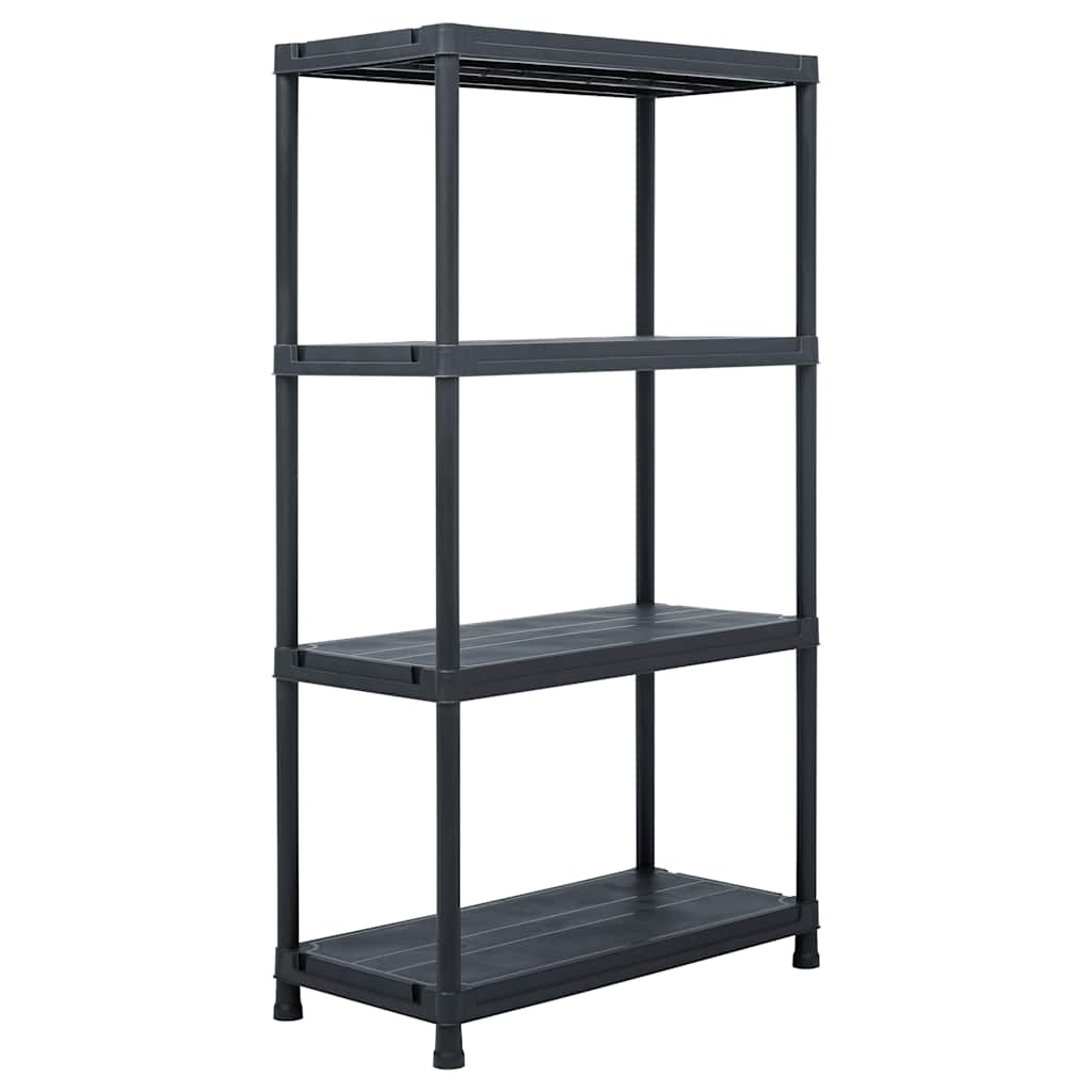 Storage Shelf Racks Black Plastic Height 138 cm 60 cm 30 cm 2