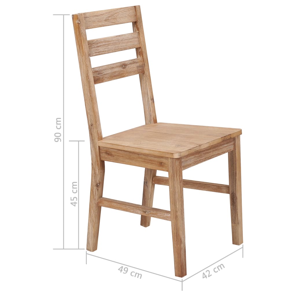 vidaXL Dining Chairs 6 pcs Solid Acacia Wood 6