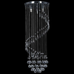 281577 vidaXL Ceiling Lamp with Crystal Beads Silver Spiral G9 3