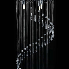 281577 vidaXL Ceiling Lamp with Crystal Beads Silver Spiral G9 4
