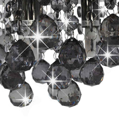 vidaXL Ceiling Lamp with Smoky Beads Black Round G9 4