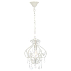 vidaXL Ceiling Lamp | White, Clear | Metal, Acrylic | Medium | Decorative Beads 2