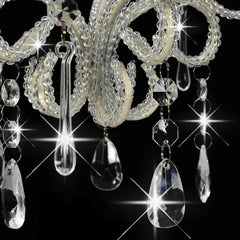vidaXL Ceiling Lamp | White, Clear | Metal, Acrylic | Medium | Decorative Beads 6
